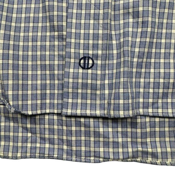 David Donahue Dress Shirt 18 34/35 Big Button Down Gingham Blue Long Sleeve - Picture 4 of 7
